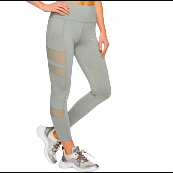 Sam Edelman Pants - Sam Edelman heather green leggings with mesh